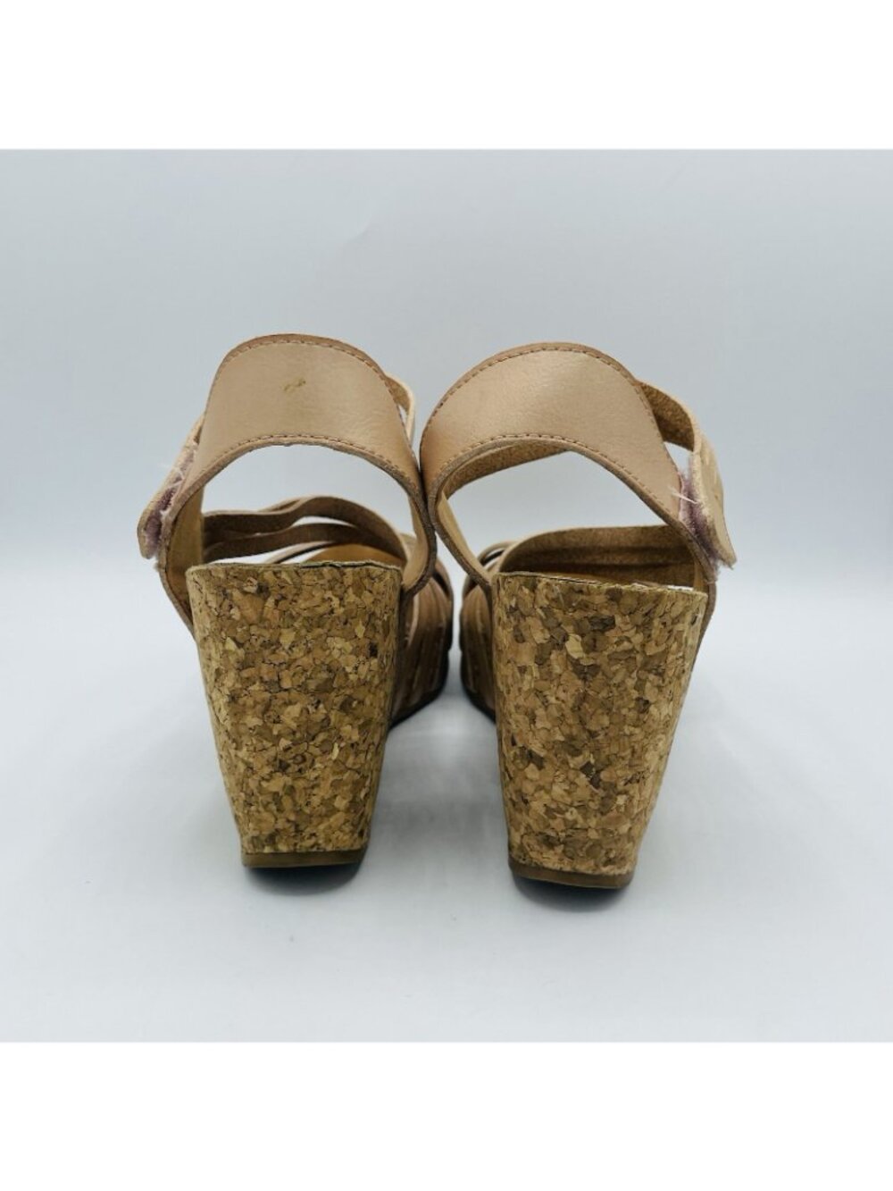 Blowfish Malibu Womens Shoes Size 8.5 Brown Cork Wedge High Heels Casual Strappy - Picture 7 of 11